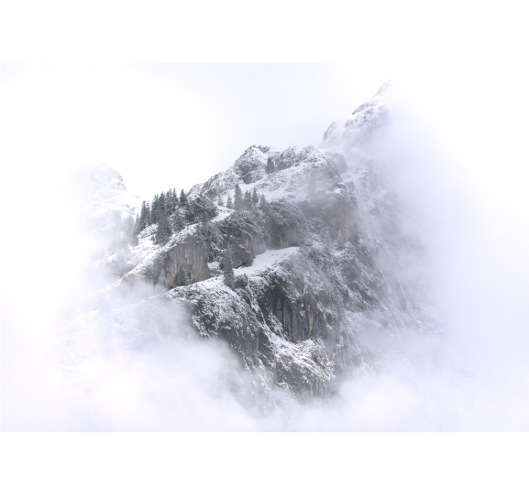 盲人客厅设计雪山云雾壁画 - TenStickers