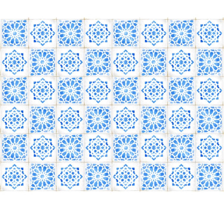 盲人蓝色复杂蓝色图案 - TenStickers