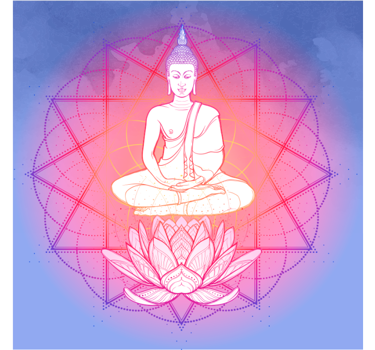 盲人客厅设计与冥想的曼荼罗佛像 - TenStickers