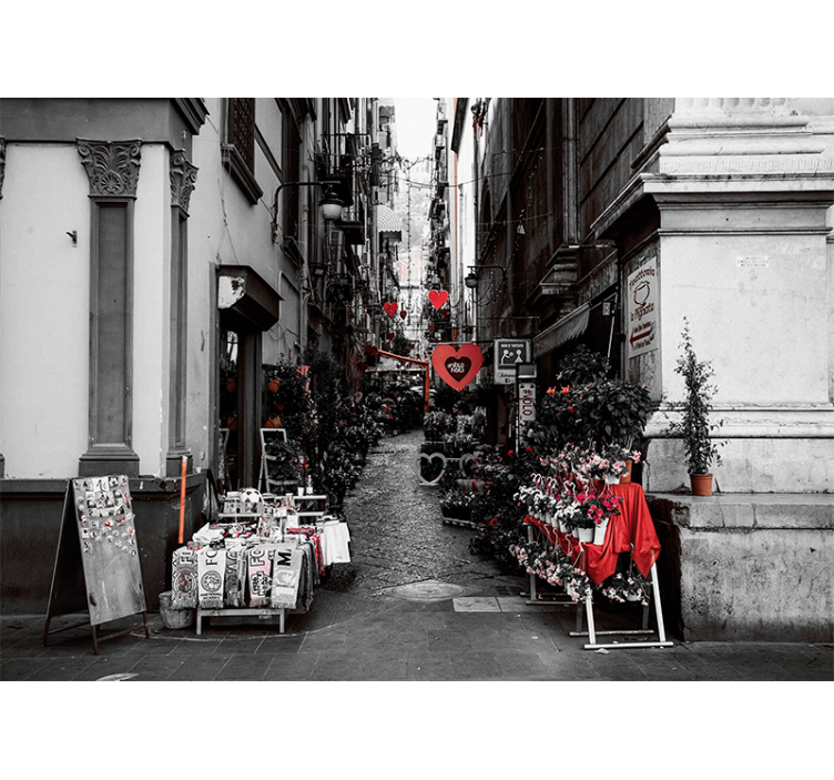 盲人客厅设计那不勒斯大都会区小街道 - TenStickers