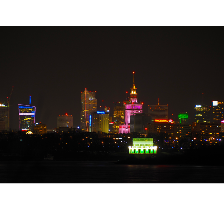 盲人客厅设计在夜晚的华沙 - TenStickers
