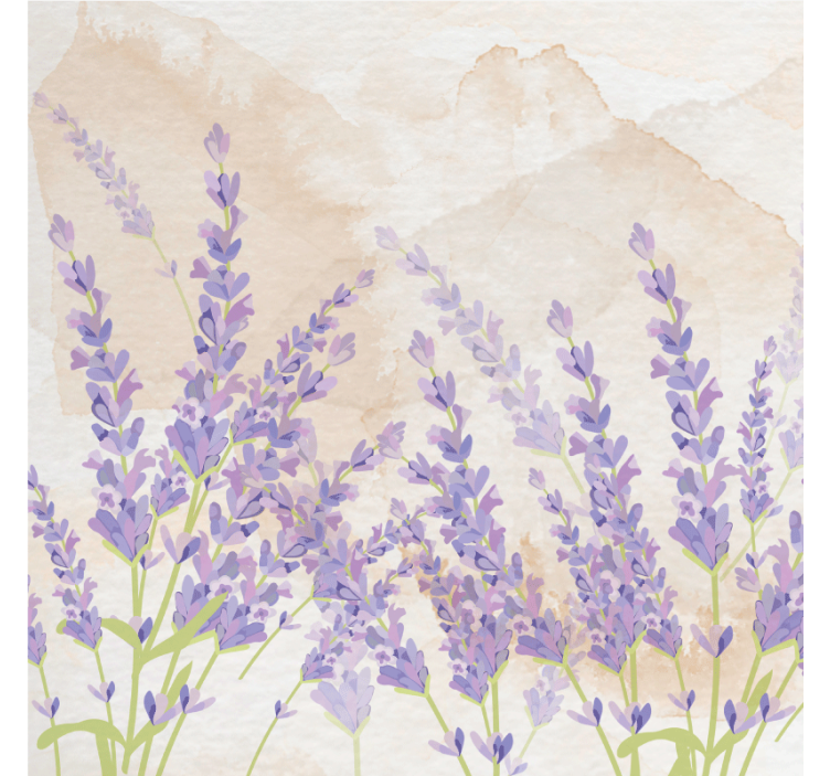 盲人客厅设计普罗旺斯风格水彩薰衣草画 - TenStickers