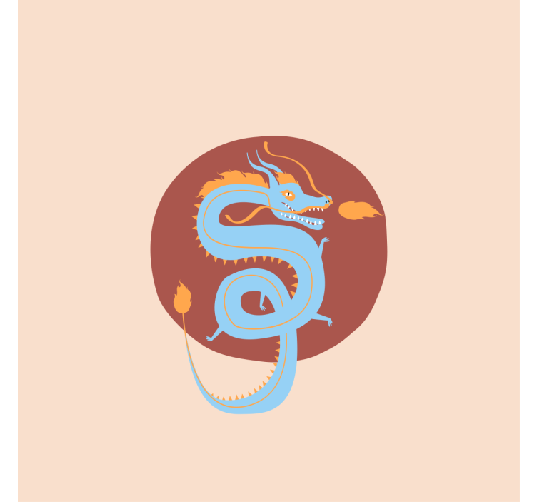 盲人客厅设计轻蓝色龙 - TenStickers