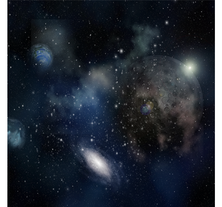 盲人客厅设计展现美丽的宇宙与星球景观 - TenStickers