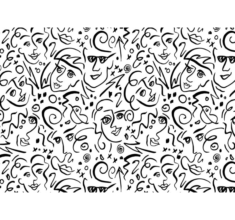 盲人白色涂鸦艺术作品 - TenStickers