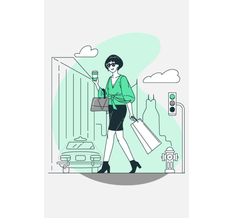 卷簾目用文字 时尚都市生活 - TenStickers