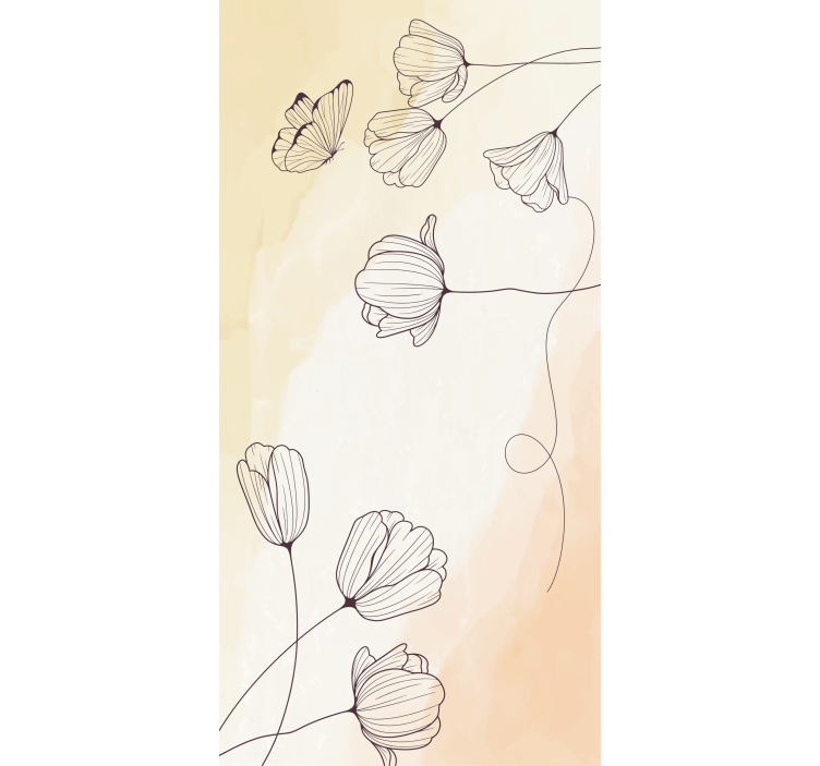 花卉盲道 aquarella 花卉轮廓 - TenStickers