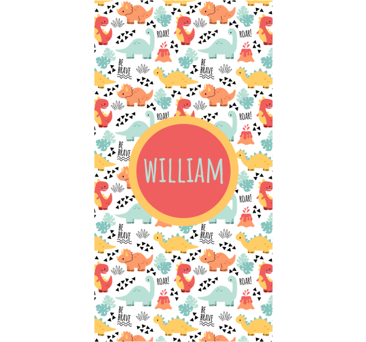 盲人与恐龙，宝宝恐龙带圆形名字 - TenStickers