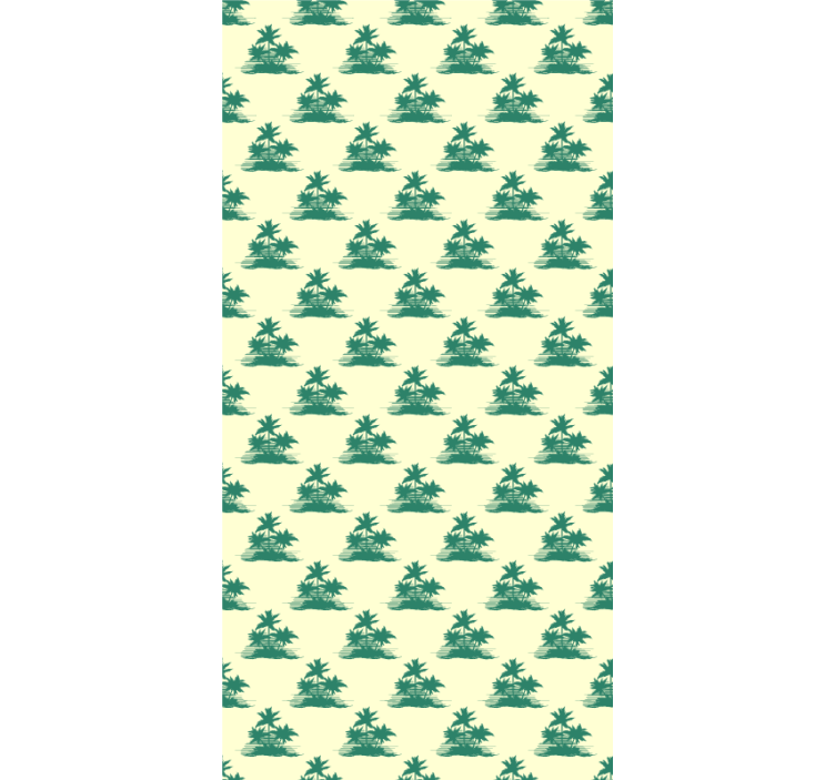 有树的百叶窗热带棕榈剪影 - TenStickers