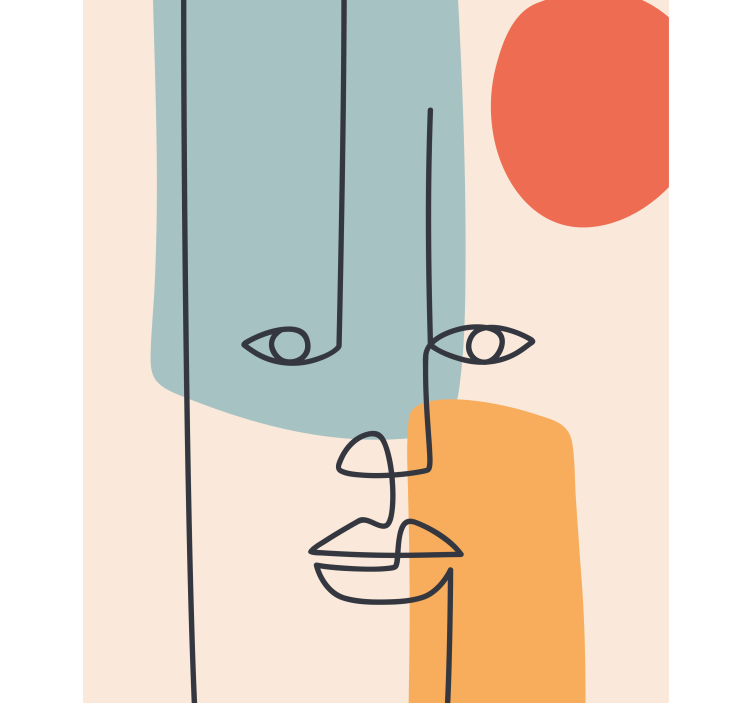 图案化的盲人抽象人脸轮廓 - TenStickers