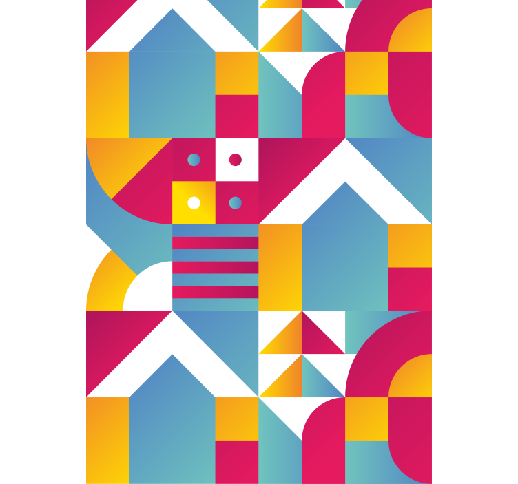 几何多色艺术卷簾画 - TenStickers