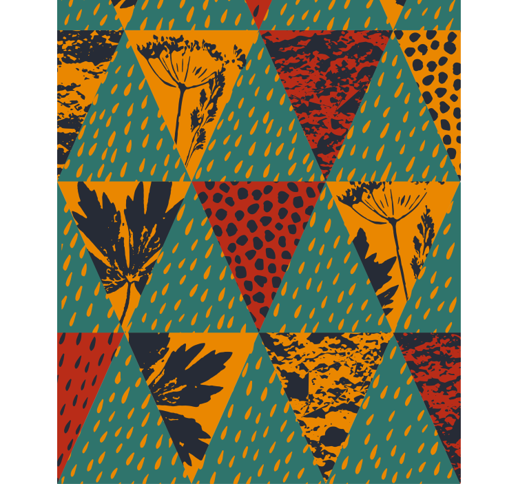 现代盲人几何花卉图案 - TenStickers