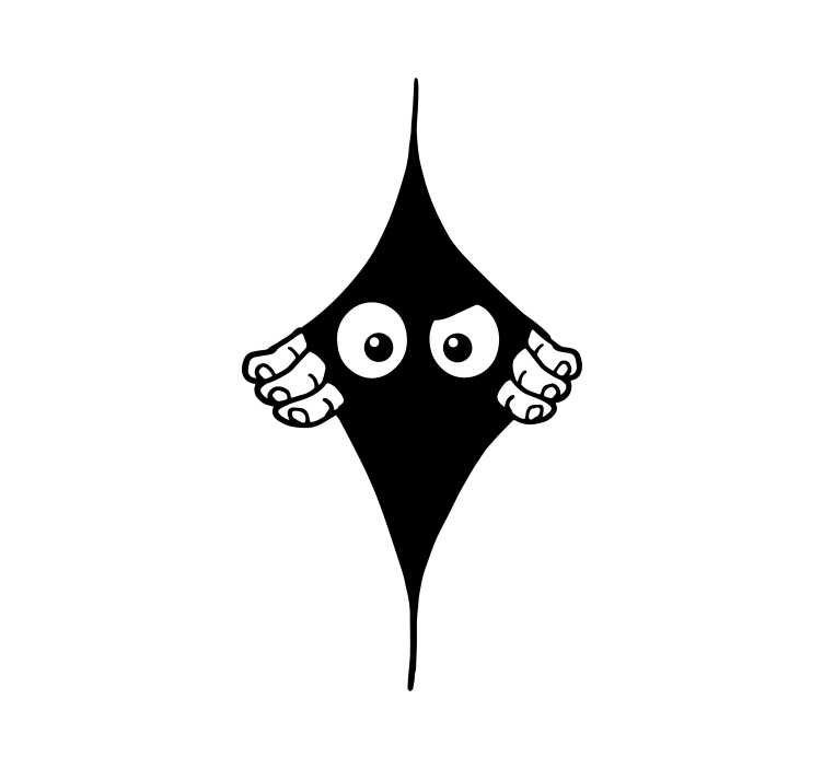 有趣的单色偷看眼睛卷帘 - TenStickers