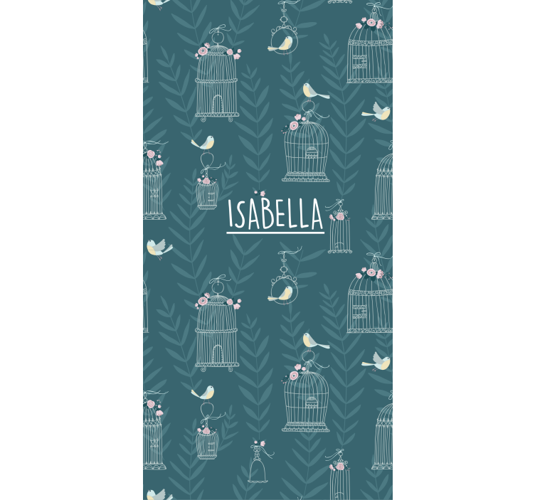 盲童蓝色鸟笼带名字 - TenStickers