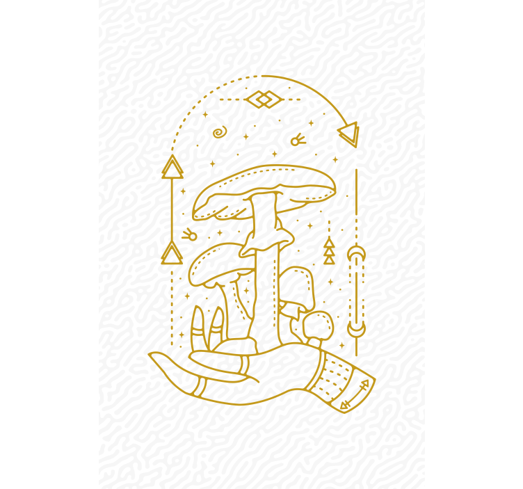 盲人花草蘑菇手掌献礼 - TenStickers