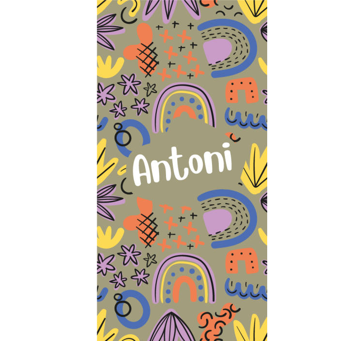 盲童几何彩虹与名字 - TenStickers