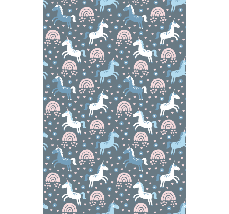 盲童的蓝色独角兽与彩虹 - TenStickers