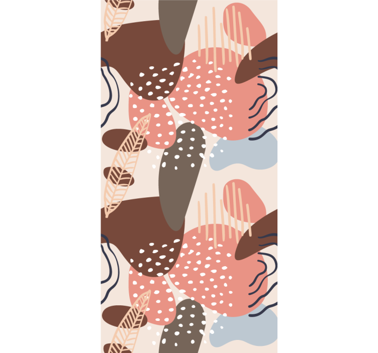 抽象蘑菇更多花草卷簾 - TenStickers