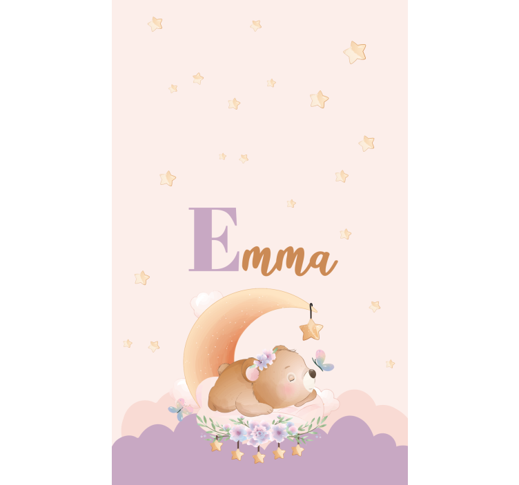 盲童定制名字的睡熊 - TenStickers