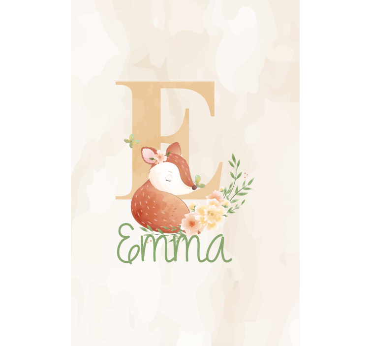 盲童初始字母与名字的狐狸 - TenStickers