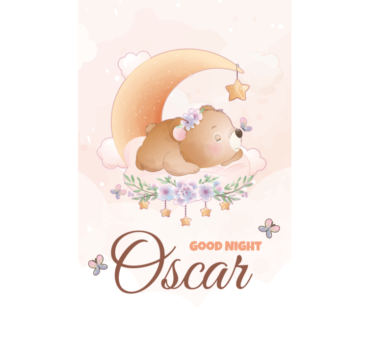 可爱的熊男孩的名字幼儿园卷簾 - TenStickers