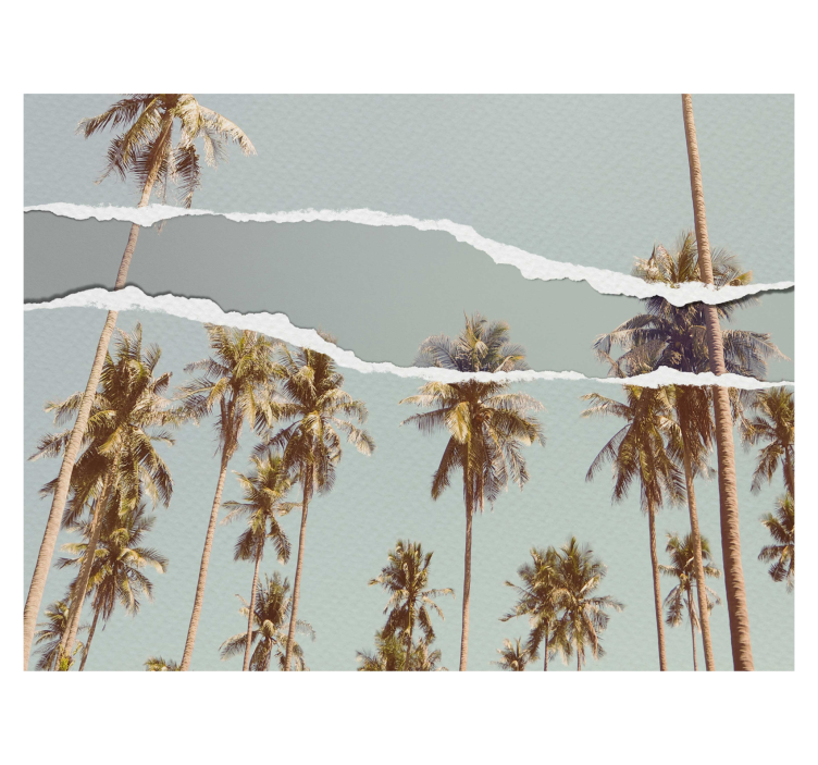 有树的百叶窗棕榈夏季设计 - TenStickers