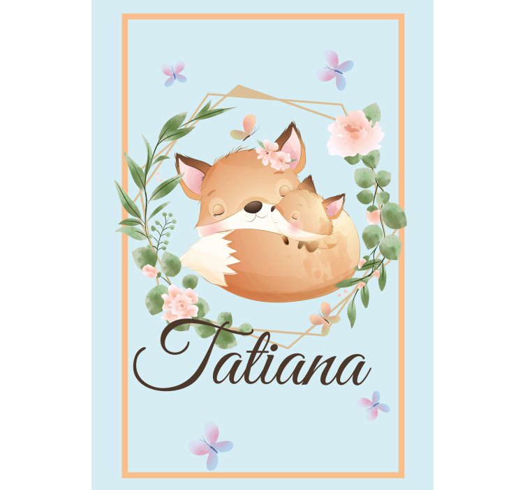 盲童狐狸家族名称产品 - TenStickers