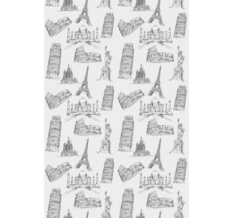 原有的盲人与著名地标剪影 - TenStickers