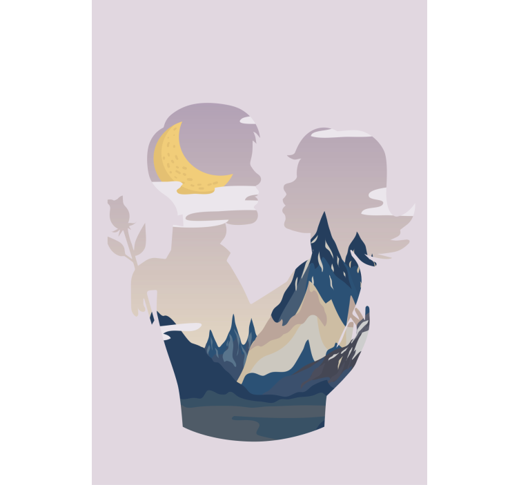 原有的盲人夜晚山脉场景 - TenStickers