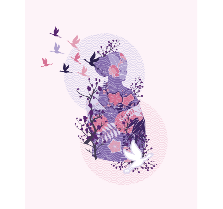 盲人花草花卉剪影艺术 - TenStickers