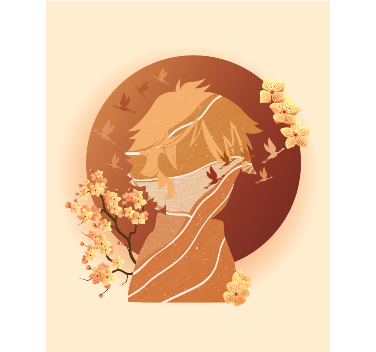 图案化的盲人与亚洲自然轮廓 - TenStickers