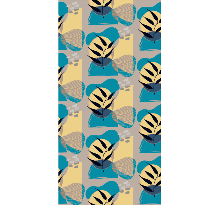 盲人花草，风格化热带叶子 - TenStickers