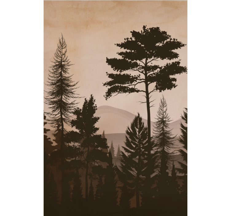 斯堪的纳维亚风格暖色树卷簾 - TenStickers