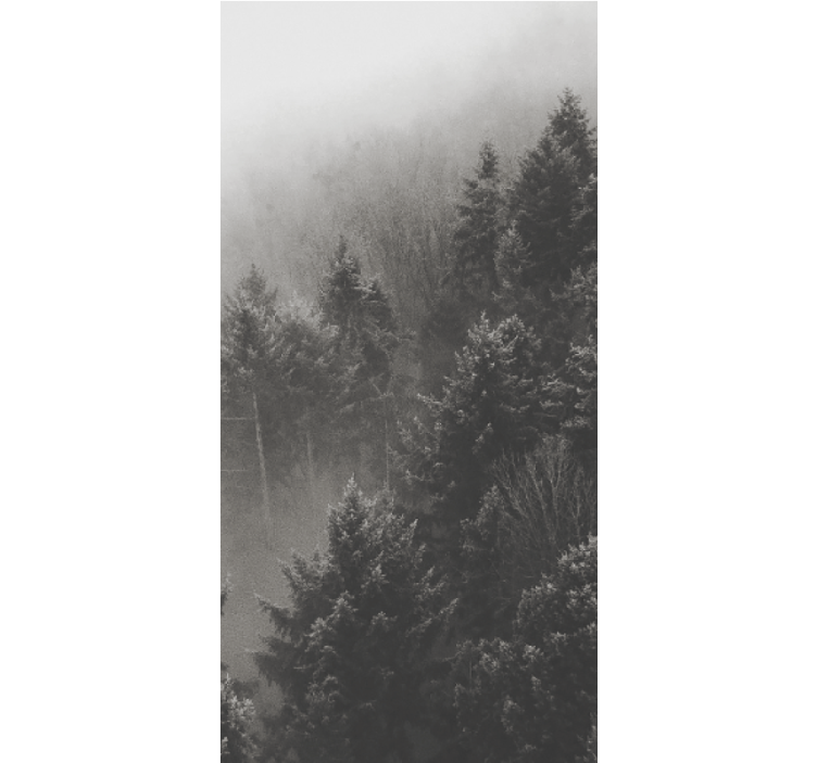 有树的百叶窗灰色森林剪影 - TenStickers