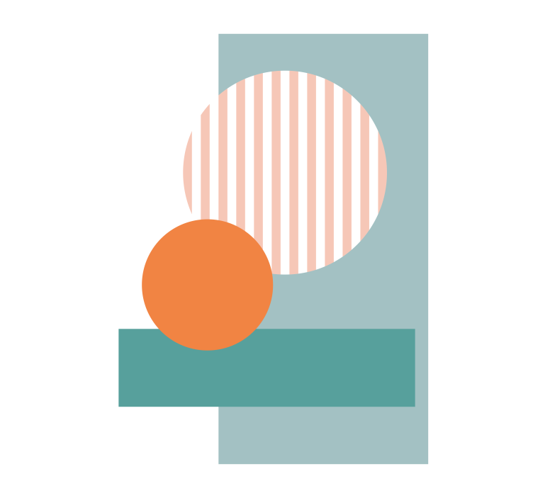 盲人客厅设计蓝色抽象圆圈 - TenStickers