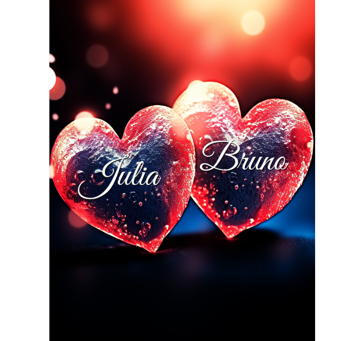 个人化的卷簾 有名字的心 - TenStickers