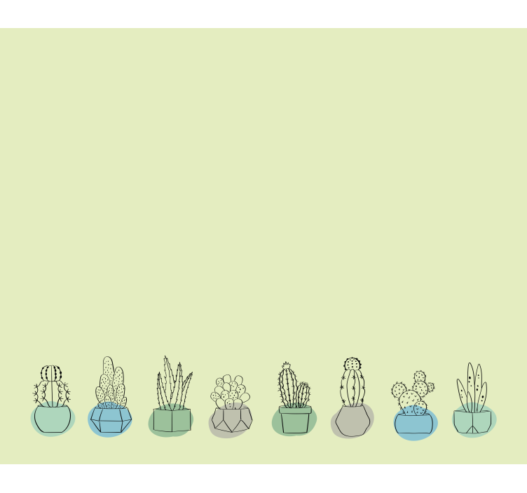 卷簾目的仙人掌 绿长春花 - TenStickers