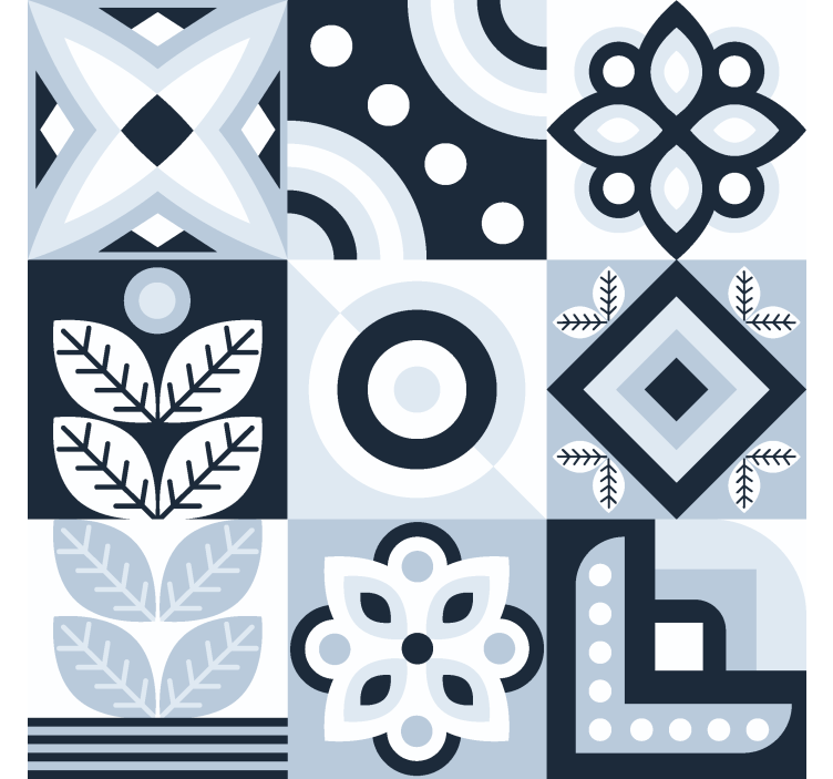 斯堪的纳维亚/北欧卷簾 瓷砖图案 - TenStickers