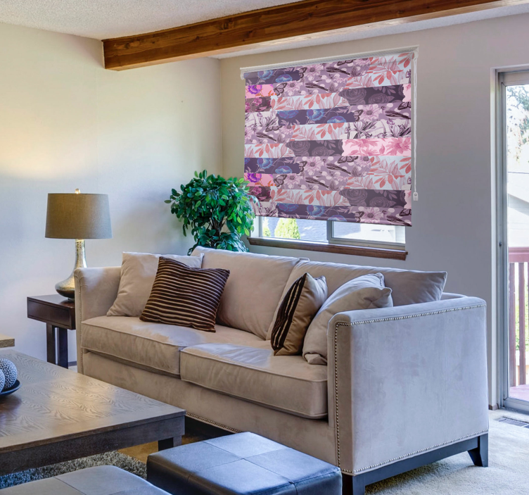 花卉拼贴花卷帘 - TenStickers