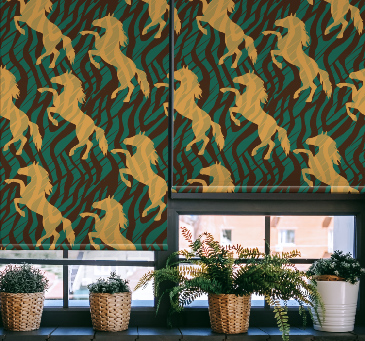 盲人宠物奔腾的金色马匹 - TenStickers