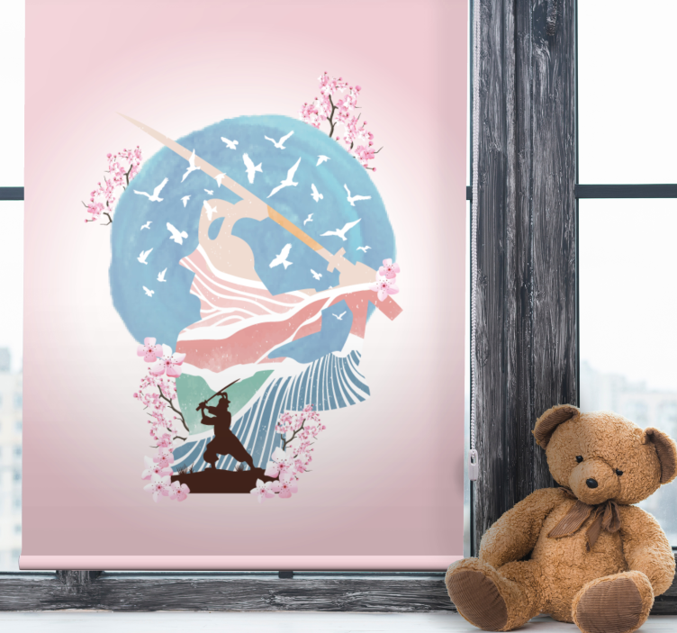 图案化的盲人优雅武士剪影 - TenStickers