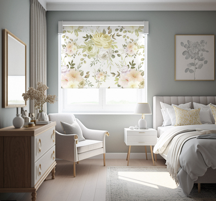 美丽的花卉无缝图案花卷簾 - TenStickers