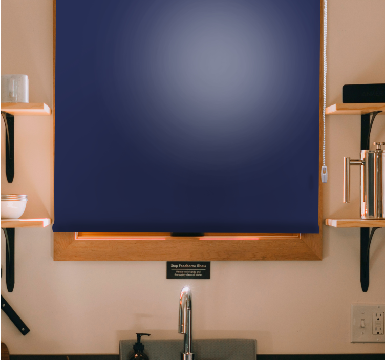 遮光卷帘深海蓝色遮光帘 - TenStickers