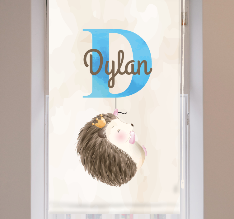 盲童刺猬带首字母和名字 - TenStickers