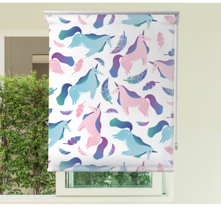 盲童与独角兽和羽毛 - TenStickers