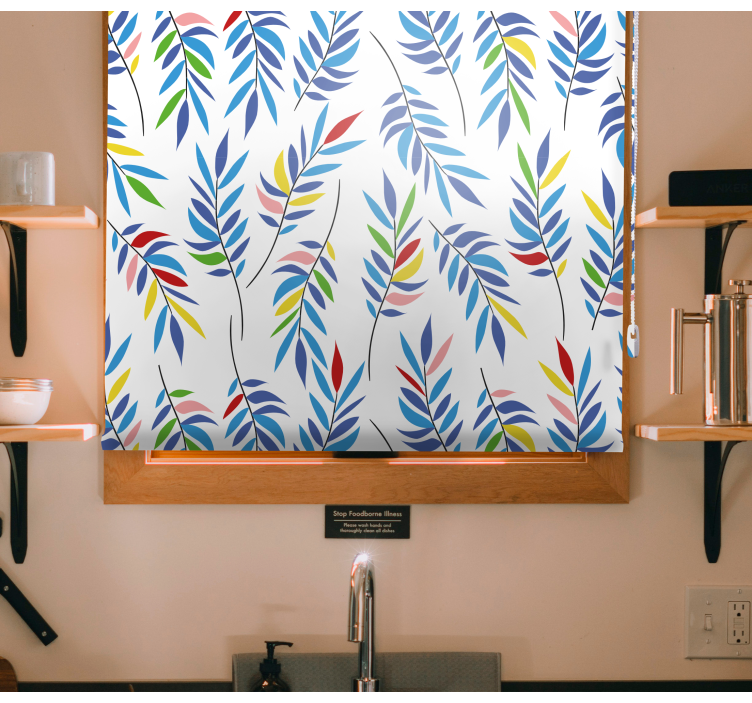 盲人花草呈现多彩叶子图案 - TenStickers