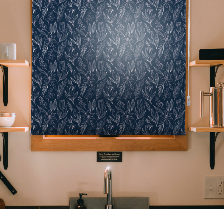 盲人花草花卉图案优雅 - TenStickers