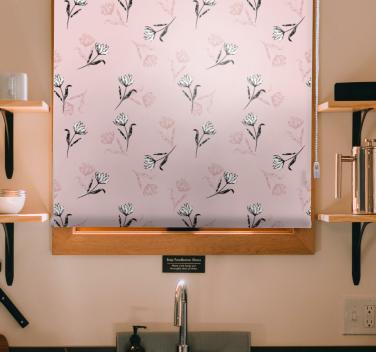 盲人花草柔和花朵图案 - TenStickers