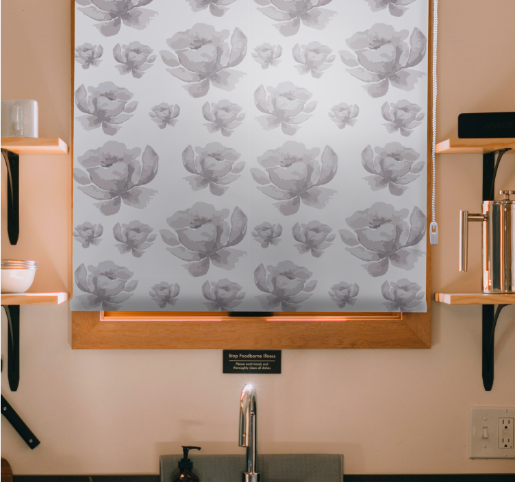 盲人花草优雅灰色设计 - TenStickers