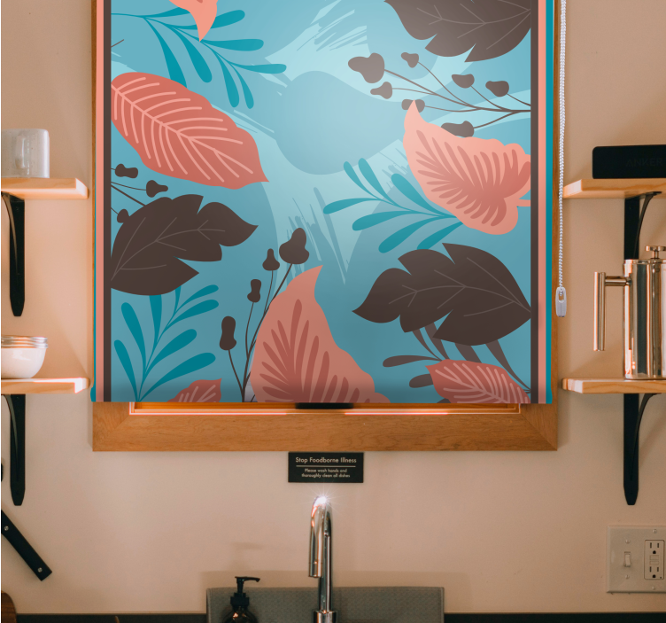 盲人花草绿叶花卉组合 - TenStickers